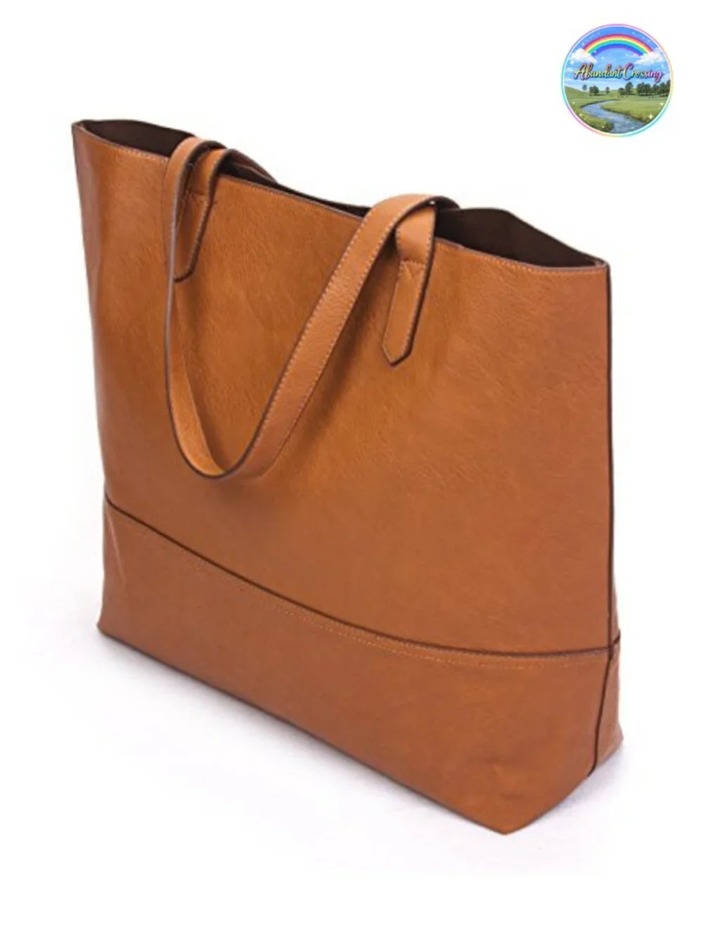 XL Slouchy Vegan Leather Tote Shoulder Bag Work Travel